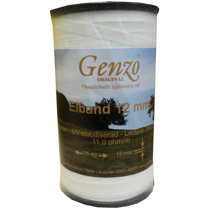 Genzo Elband 12 mm 200 m Vit