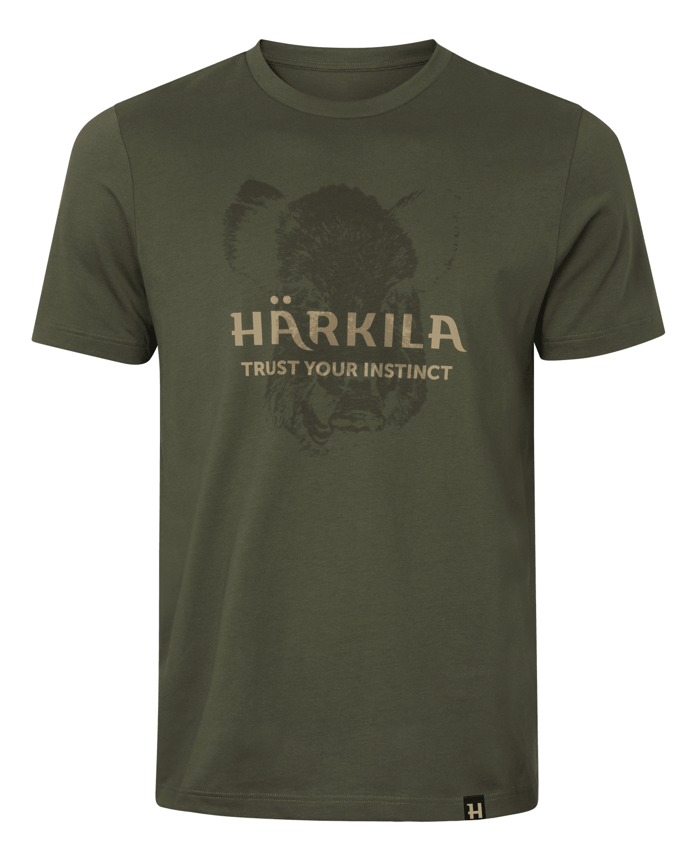 Härkila Wildboar -lyhythihainen T-paita, jossa villisian logo, miesten Forest Night