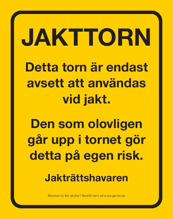 Genzo Advarselsskilt Jakttårn 5-pakning