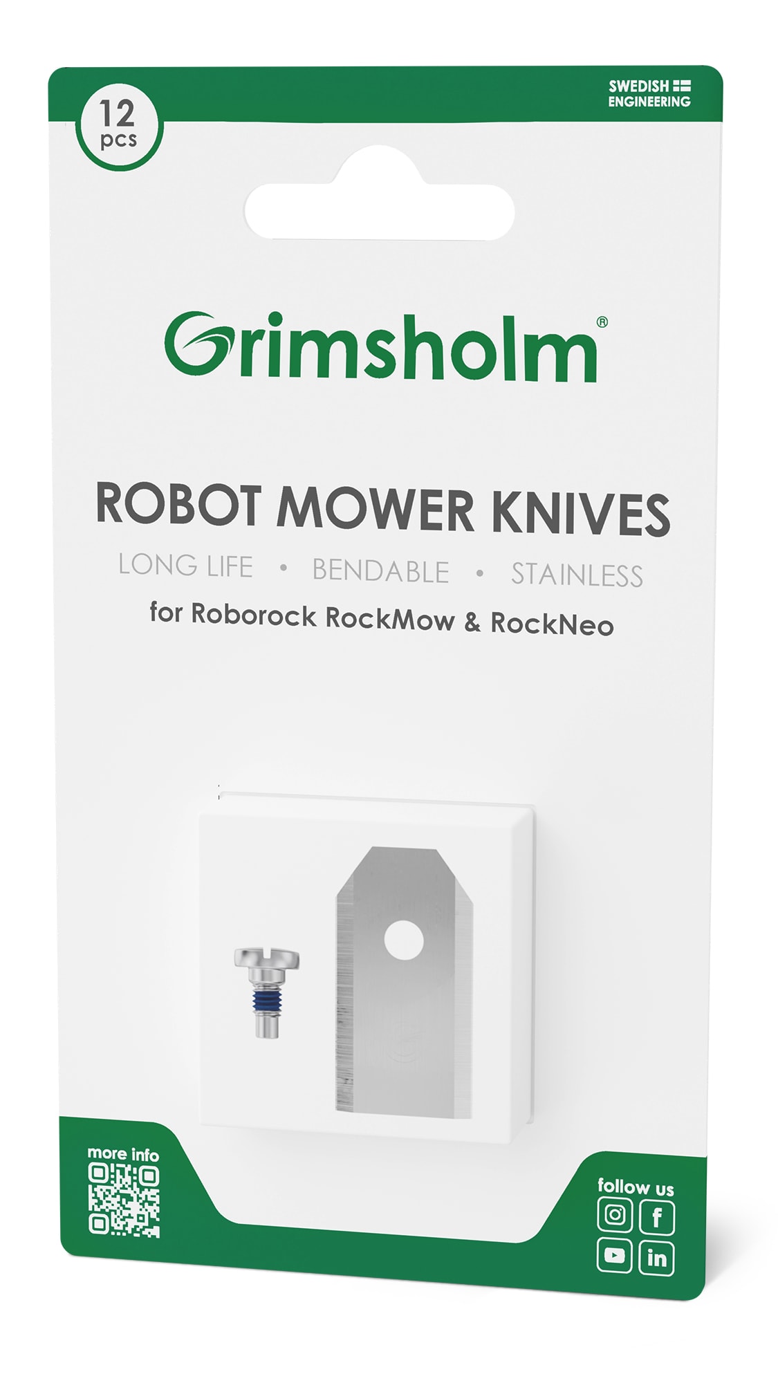 Grimsholm 12st Knivar till Roborock S/Z/Q- Serien