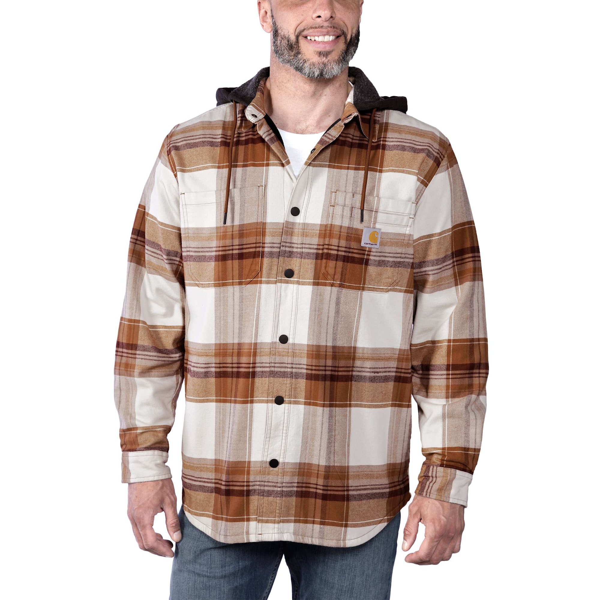 Carhartt Lined Flannel Shirt Jacket Mens Carhartt® Brown S