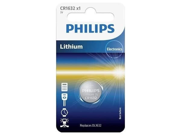Philips lithiumbatteri CR1632, 1-pak