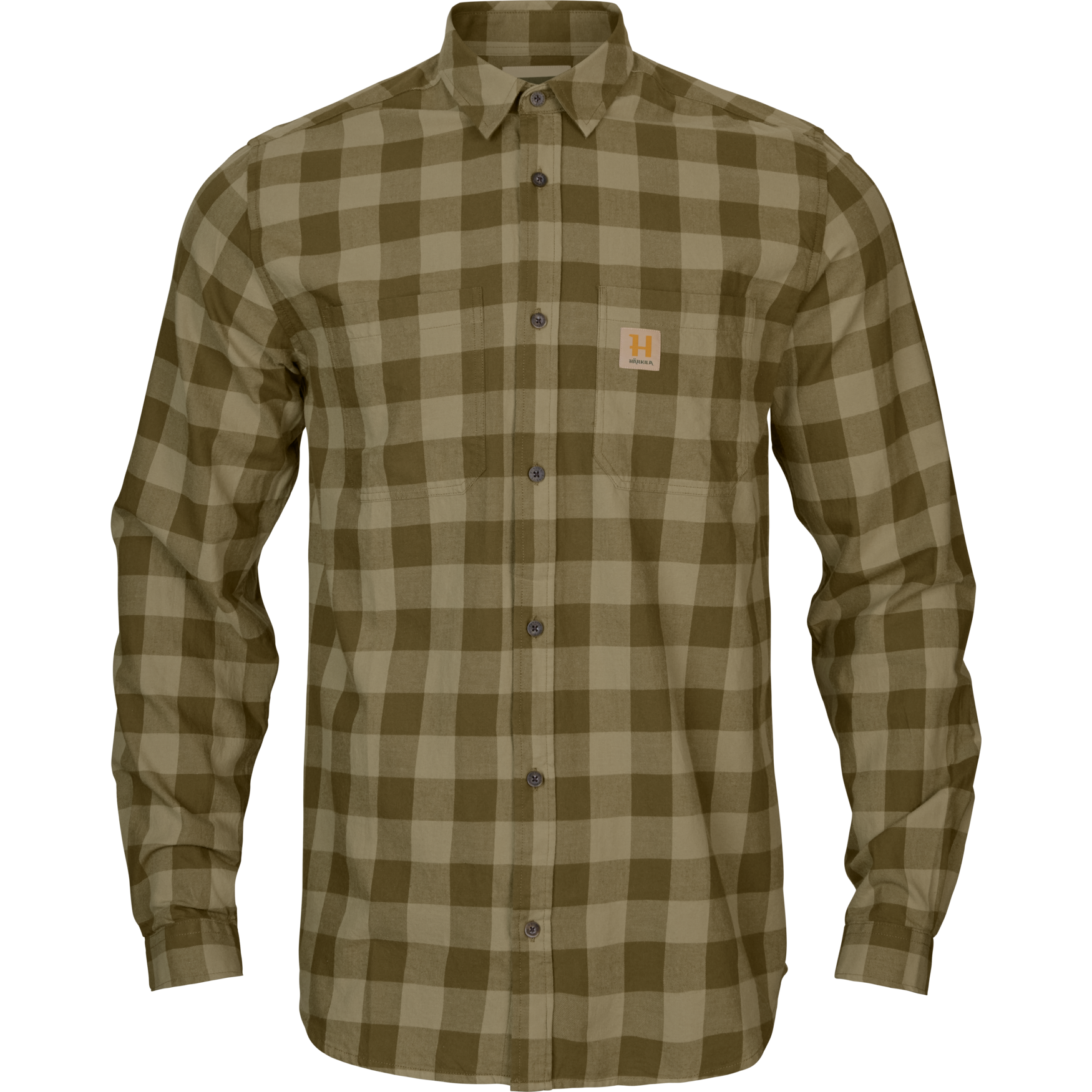Härkila Skandinavische L/S-Hemd Herren Dark Olive Check