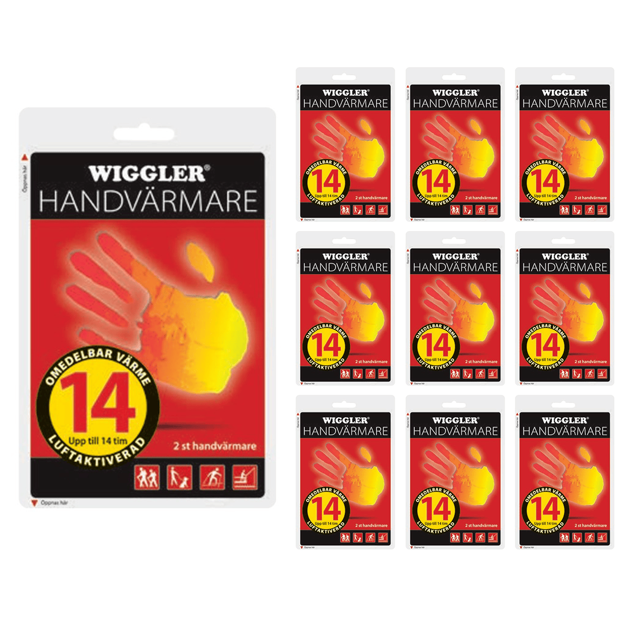 Wiggler hand warmers 10 pairs