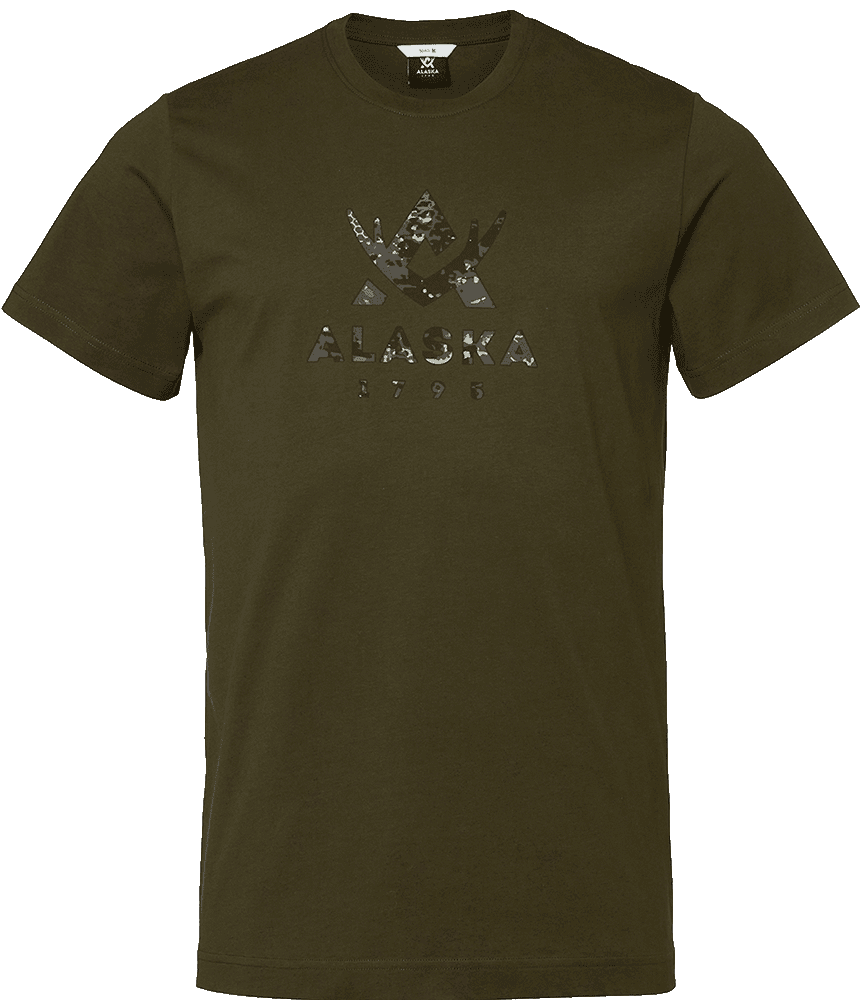 Alaska 1795 Camo Logo T-shirt Men Night Green
