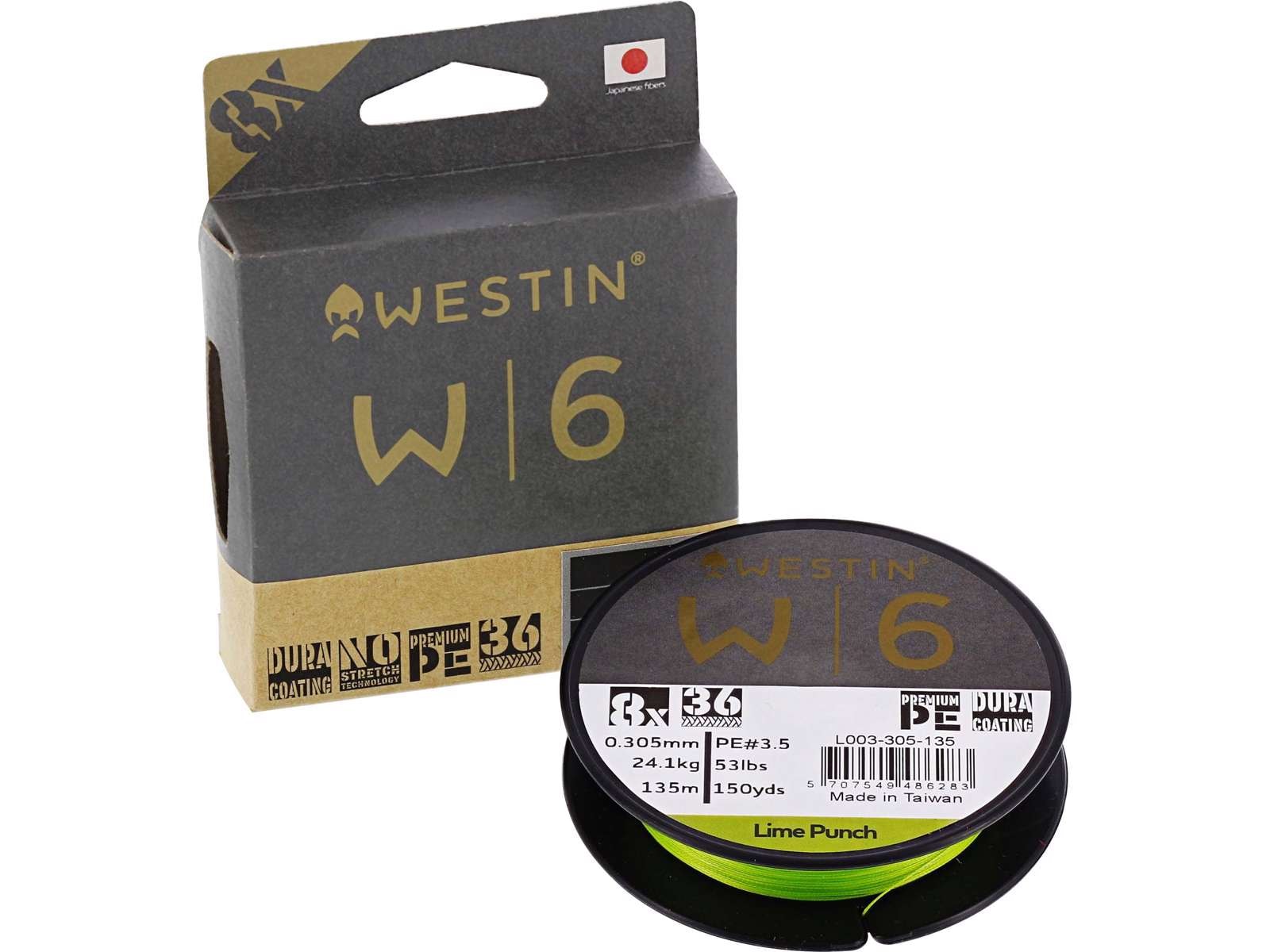 W6 8 Braid Lime Punch 0.305mm 135m 24.1kg -