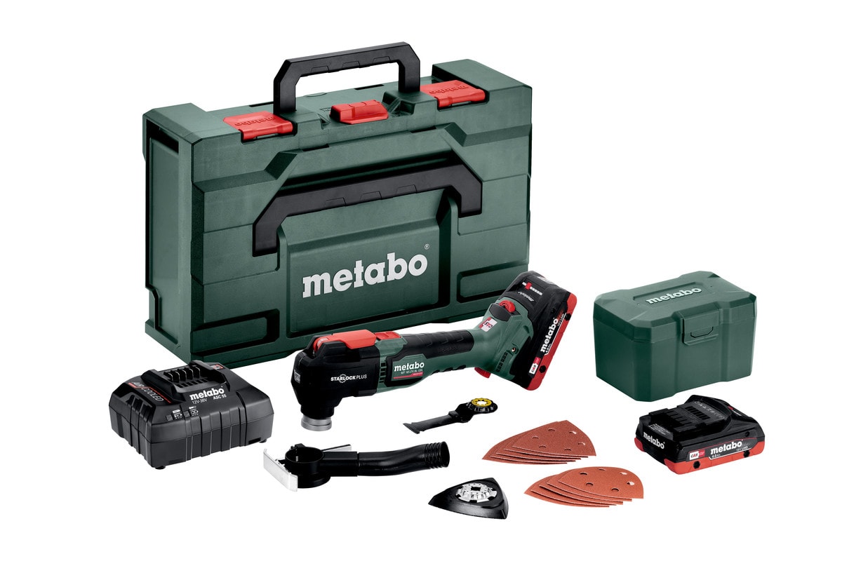 Metabo Multiverktyg MT 18 LTX BL QSL med tillbehör och 2x4Ah batterier & laddare