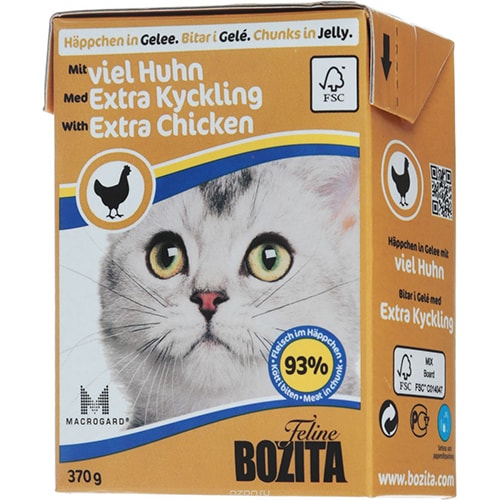 Bozita bitar i gelé med extra kyckling 370g