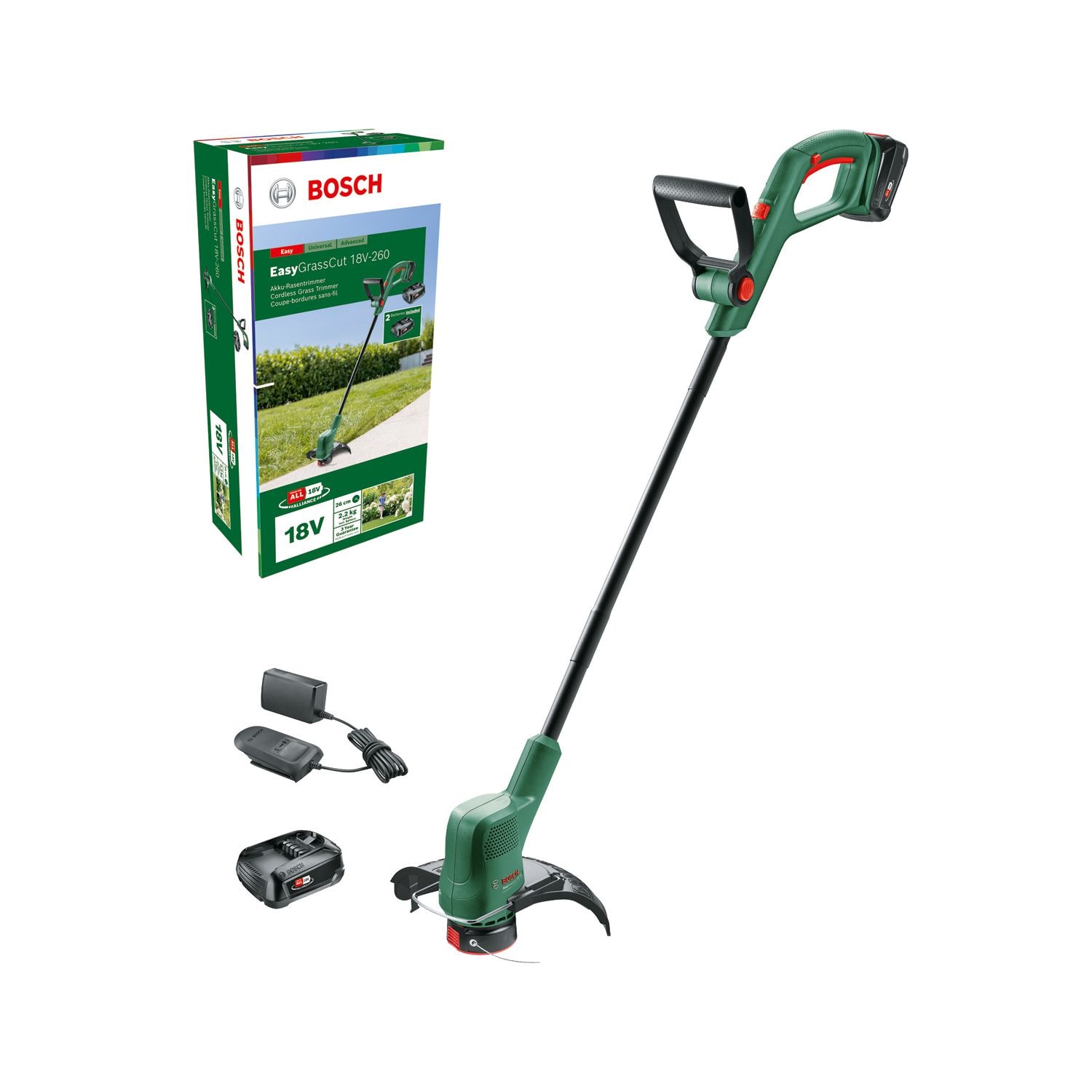 Bosch DIY Akkutrimmeri Easygrasscut 18V-260 2X2Ah