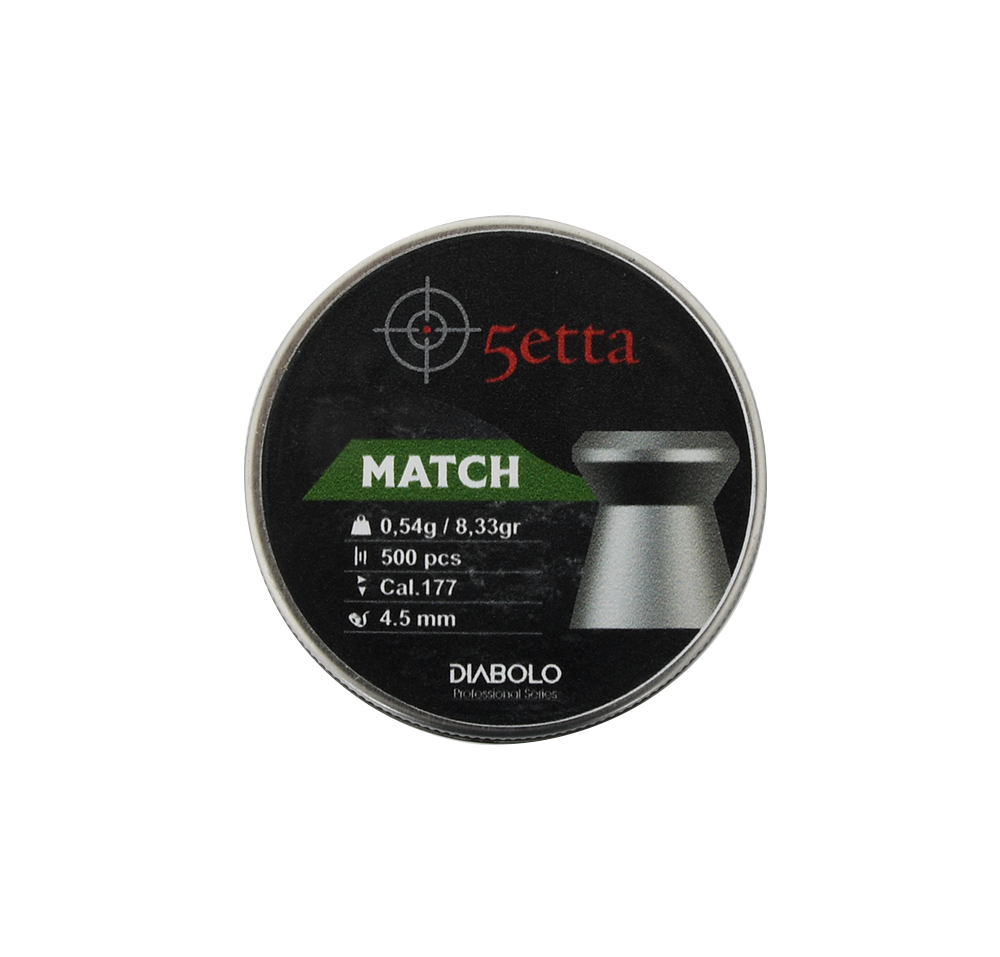 5etta Luftvapenkulor Match 4,5mm 0,54g / 8,33gr 500pcs