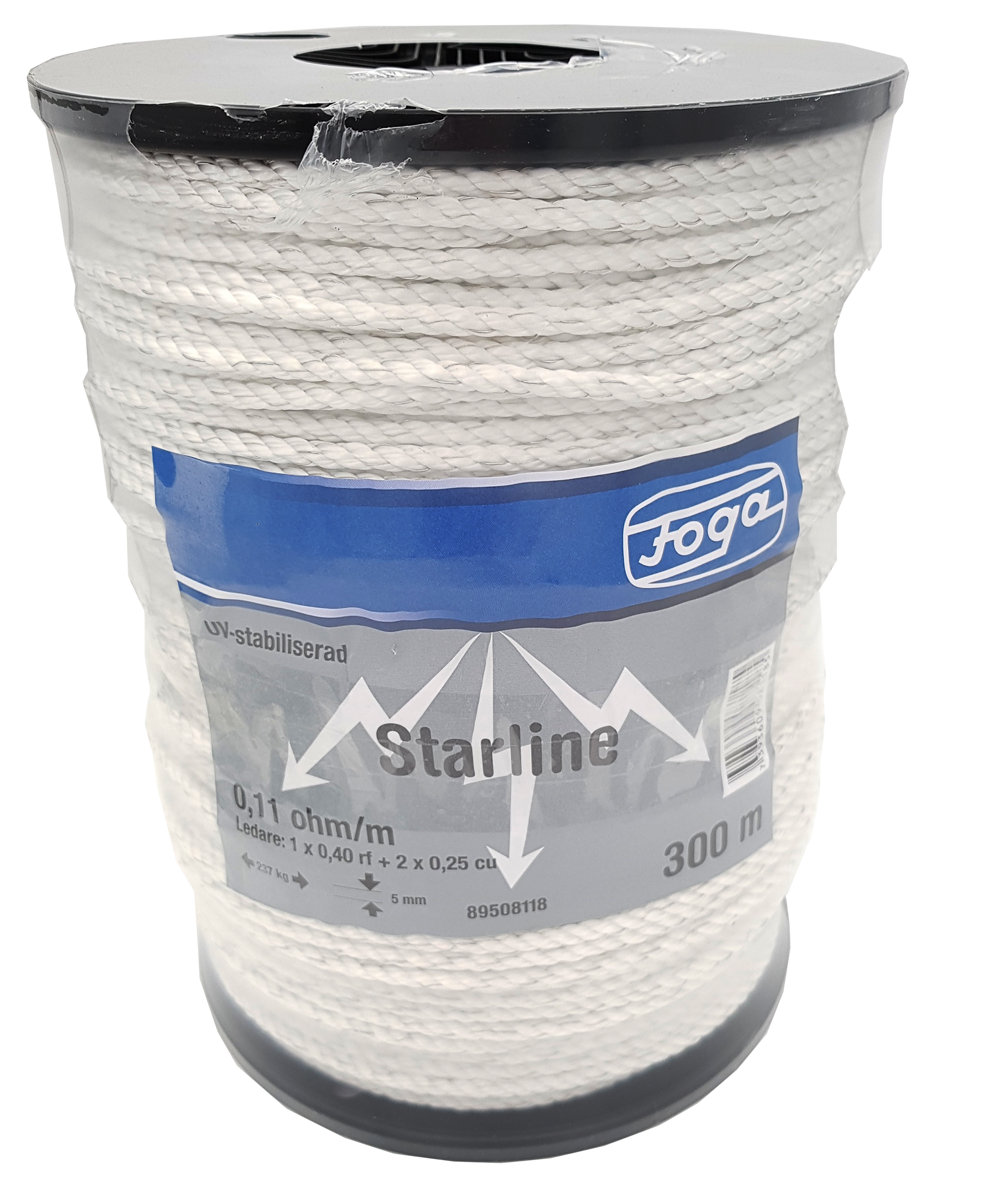 Foga Elrep Starline 5mm 300m Vit -