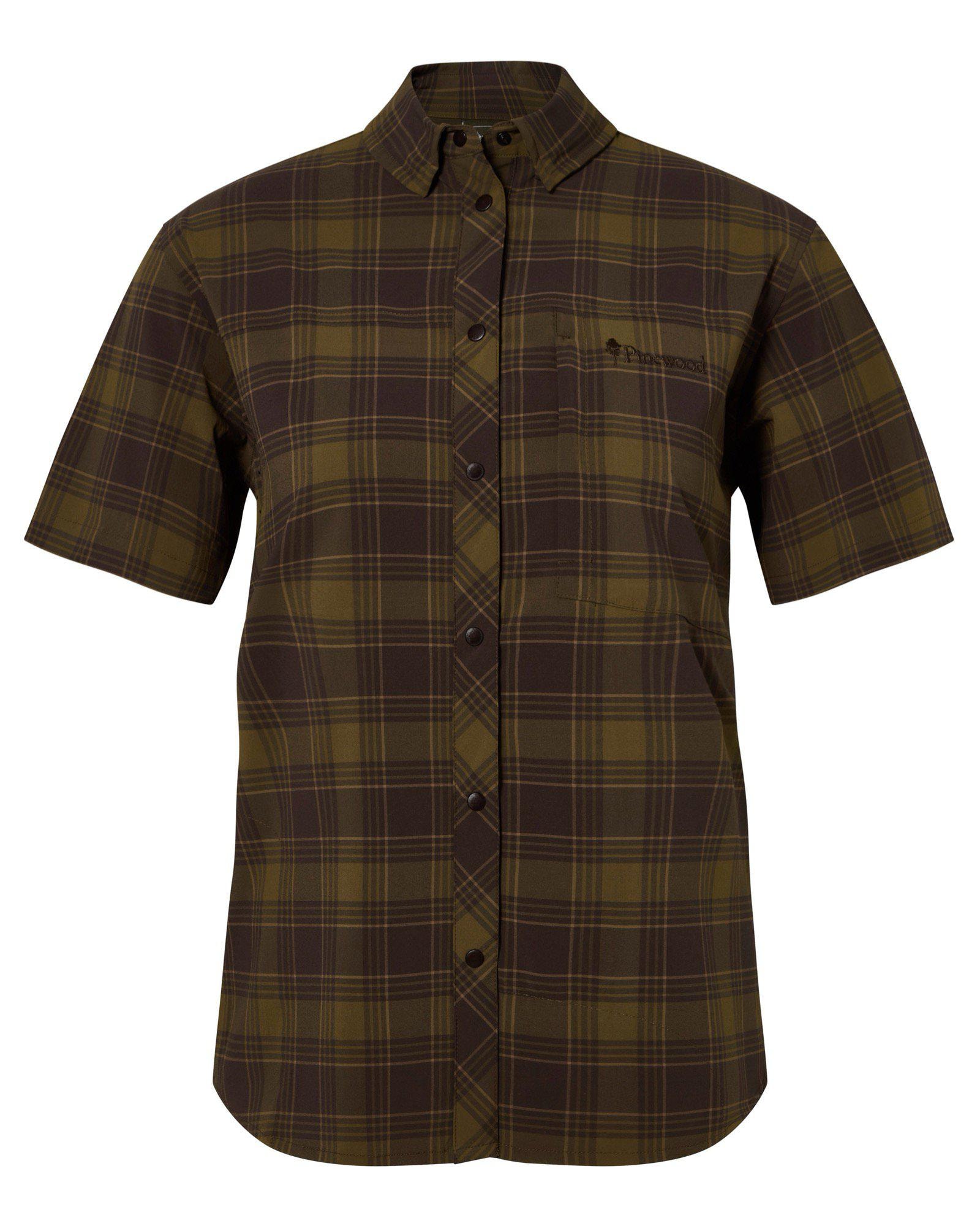 Pinewood Abisko Trekking S/S Skjorta Dam Dark Olive/Dark Sandstone