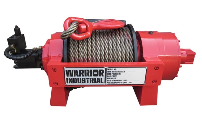 Warrior Winches 10,000kg EN Industriell Hydraulisk Vinsch, Stålvajer