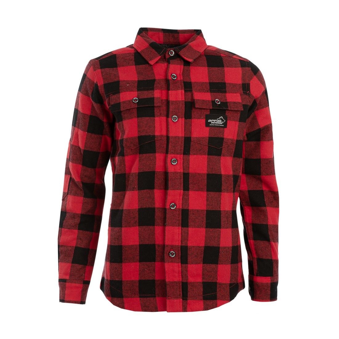 Arrak Outdoor Gefüttertes Flanellhemd Damen Rot/Schwarz