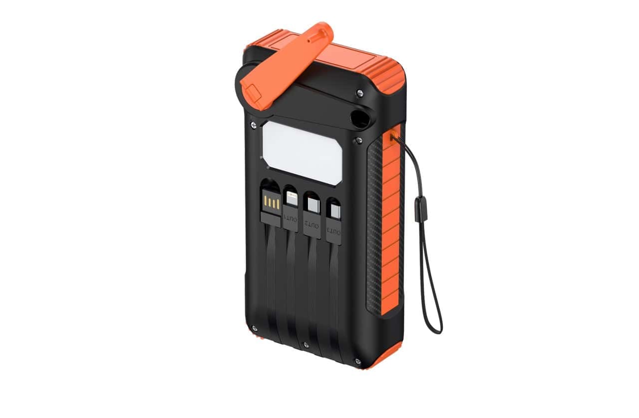 PowerTrend power bank solar cell with hand crank 10000 mAh -