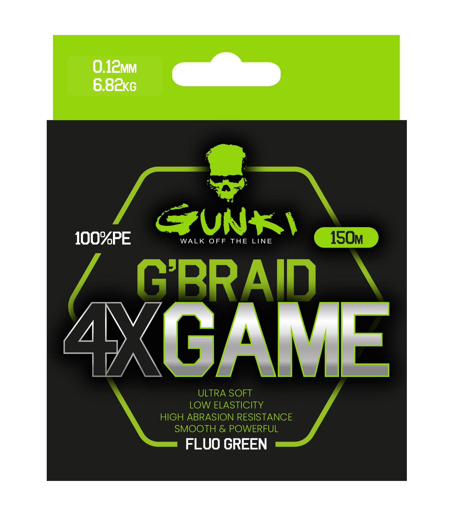 Gunki G'Braid 4X Game Fluo Green 150m Flätlina