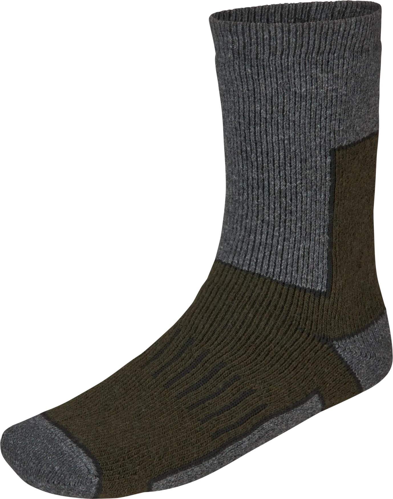 Seeland Felt Thermo Socks - 2-Pack Herre Pine Green Melange/Grey Melange