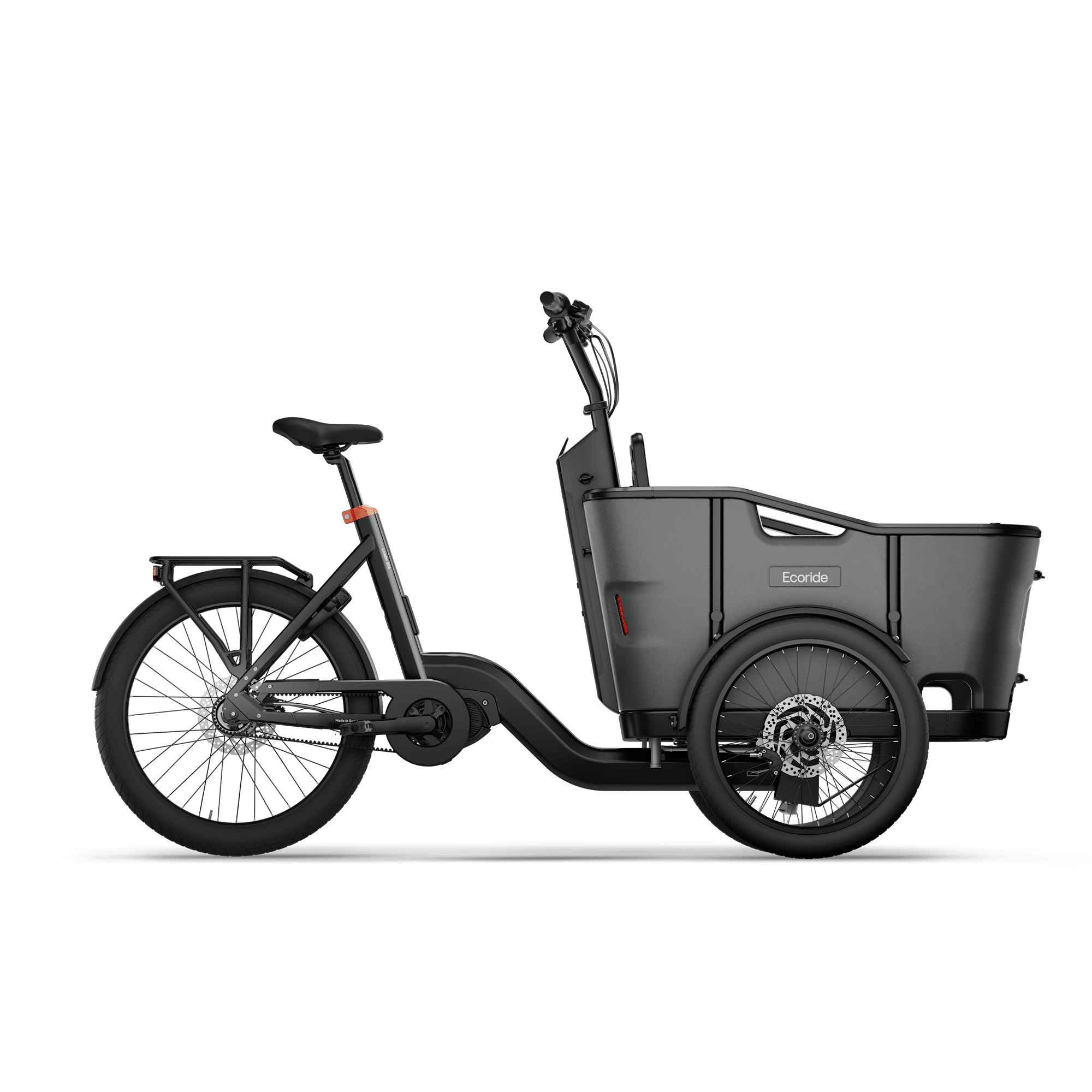 Ecoride Loader 806 Lådcykel Mittmotor Remdrift Skivbroms Svart