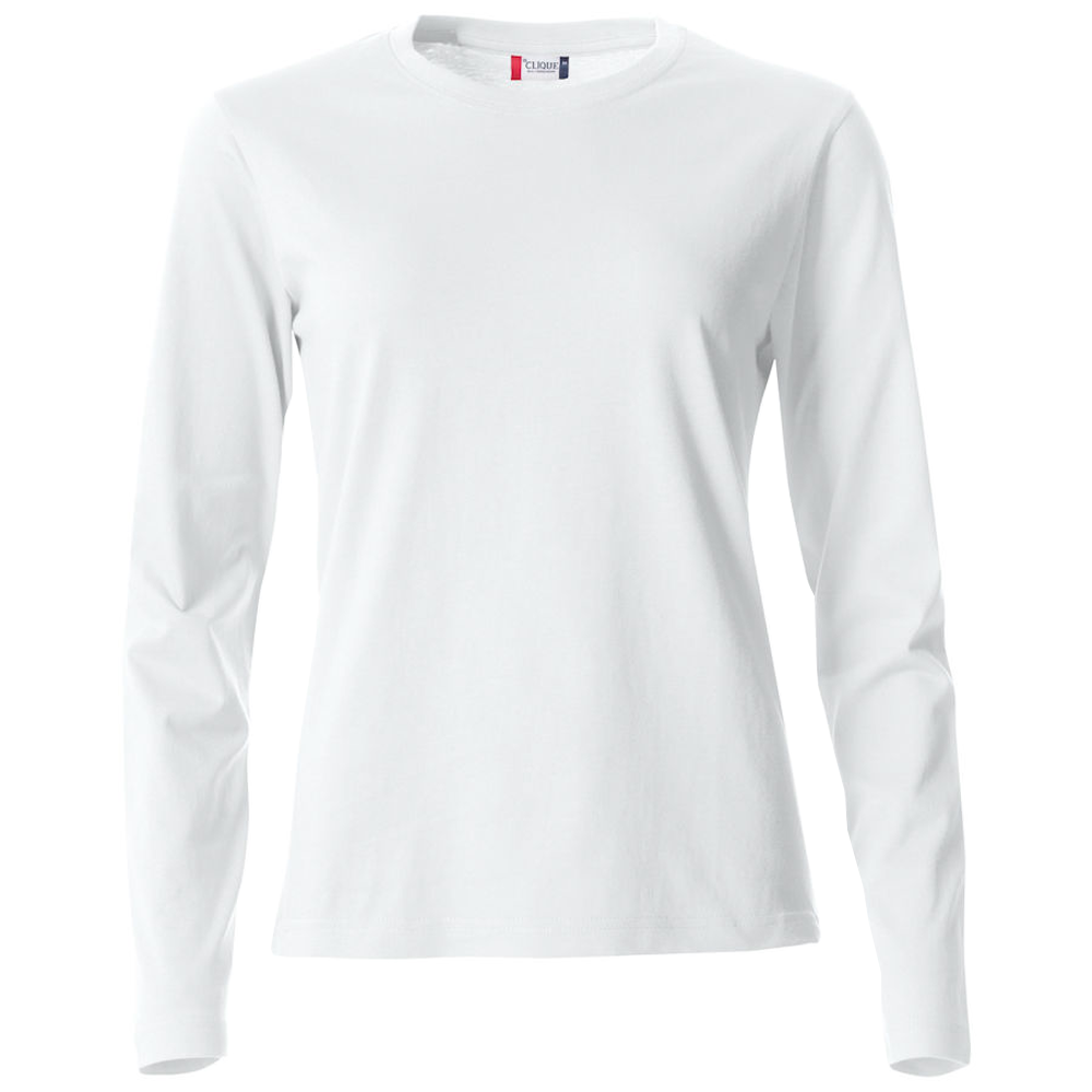 Clique Basic Langarmshirt Damen Weiß