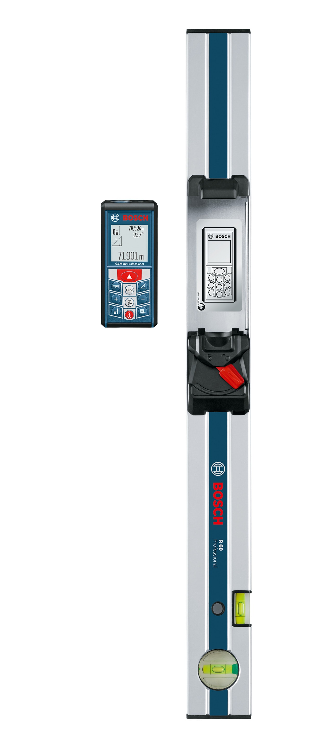 Bosch Entfernungsmesser GLM 80 im Set mit Messschiene R 60