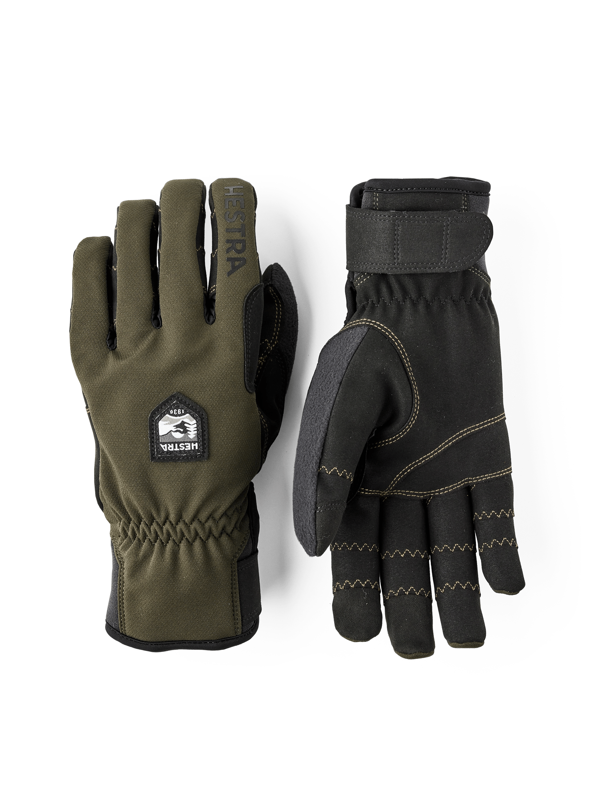 Hestra Ergo Grip Wool Touring - 5 finger Vante Dark forest/Black