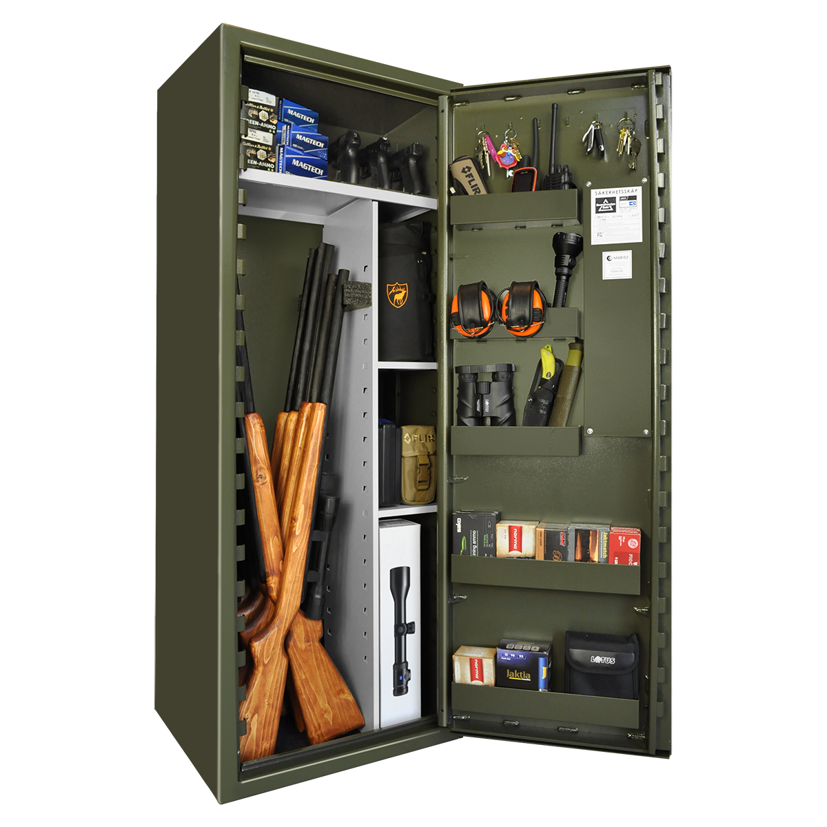 Scandinavian Safe SP88E Våbenskab med kodelås Grøn