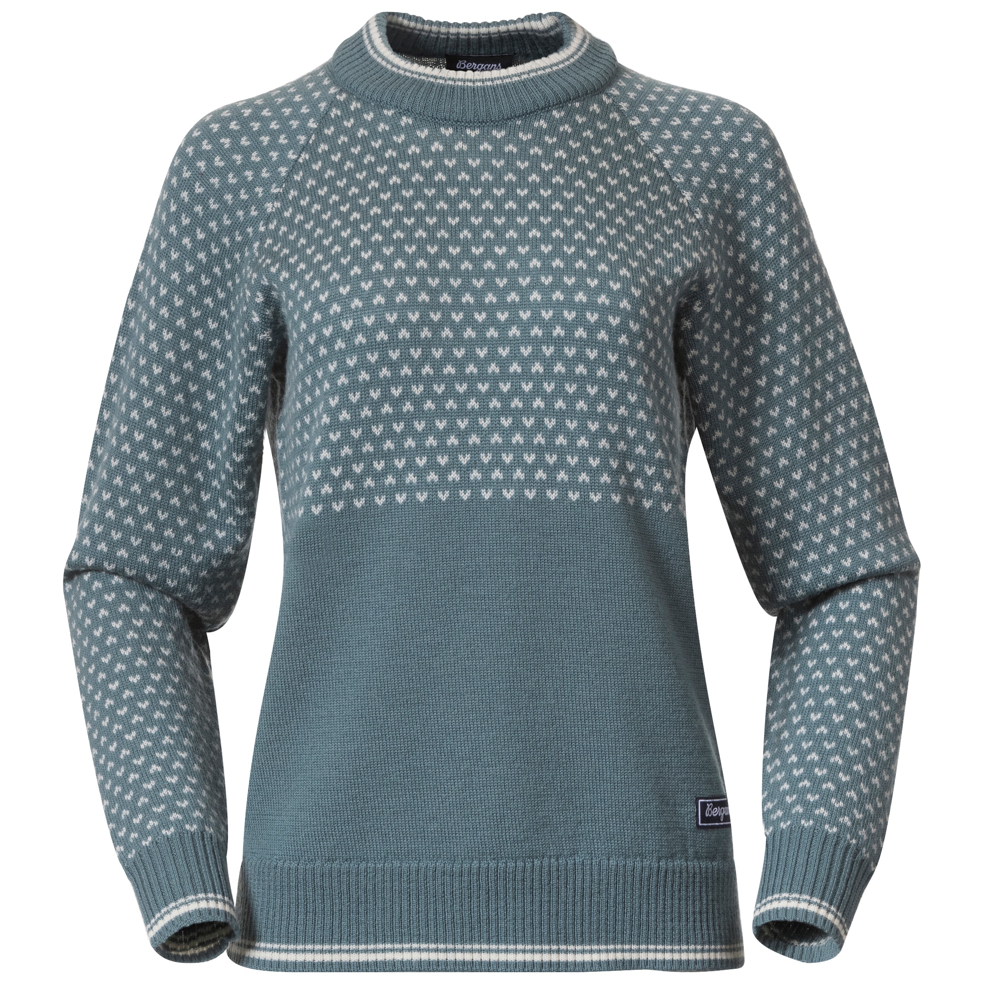 Bergans Alvdal Wool Jumper Women Grey Sage/Vanilla White
