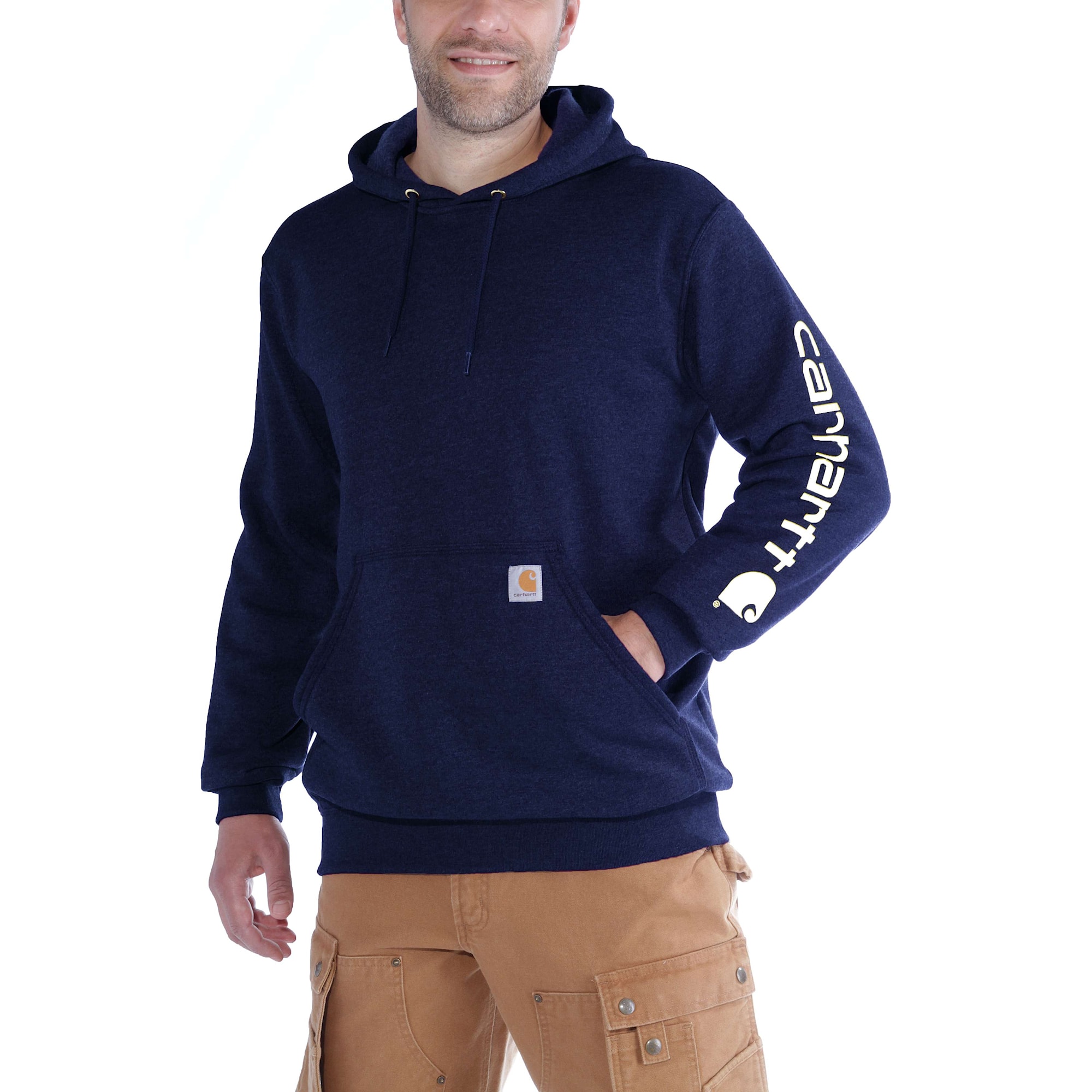 Carhartt Sleeve logo Hoodie Mens New Navy XS