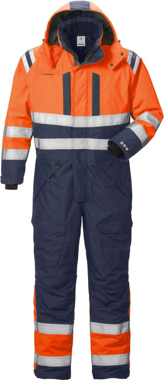 Fristads Vinteroverall Airtech® 8015 GTT, klasse 3 Varseloransje/marineblå XL