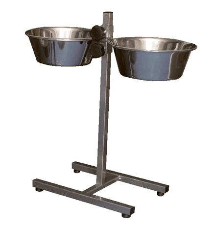 Trixie Matbar ställbar 60 cm inkl skålar 2x4,7 L