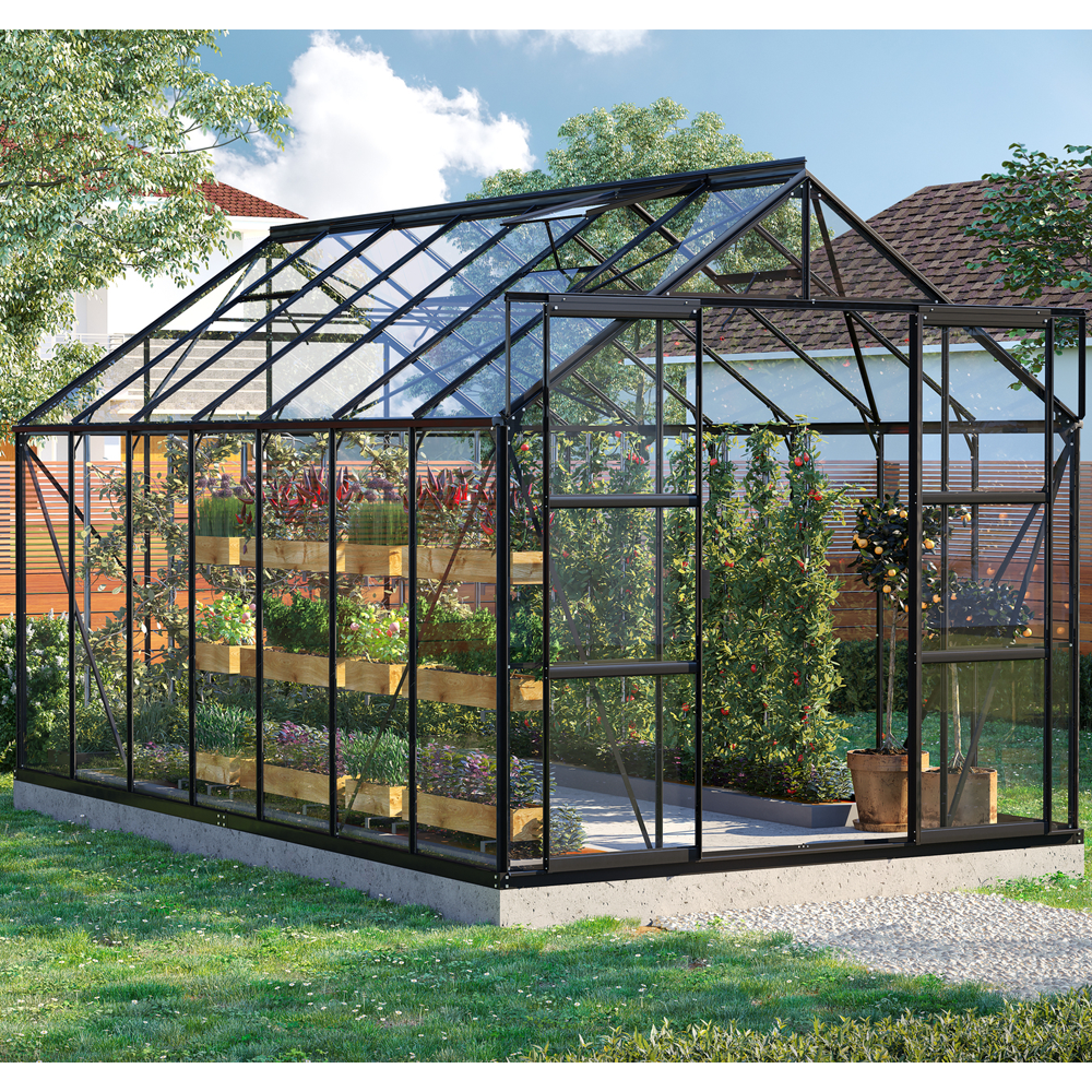 Vitavia Uranus 11500 Växthus Härdat glas med sockel - 11,5 m2