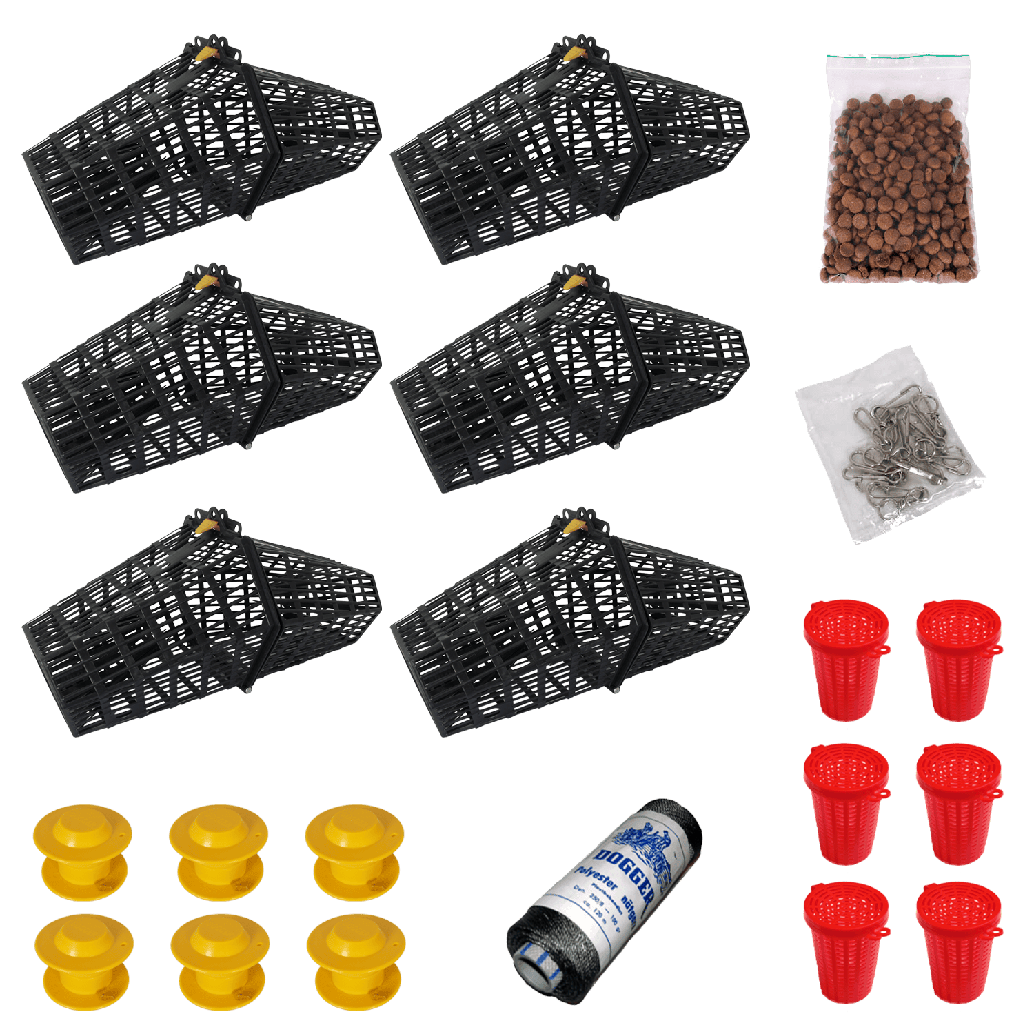 Flusskrebs-Fangset „Komplett Kräftmjärde“ Large, 6er-Pack