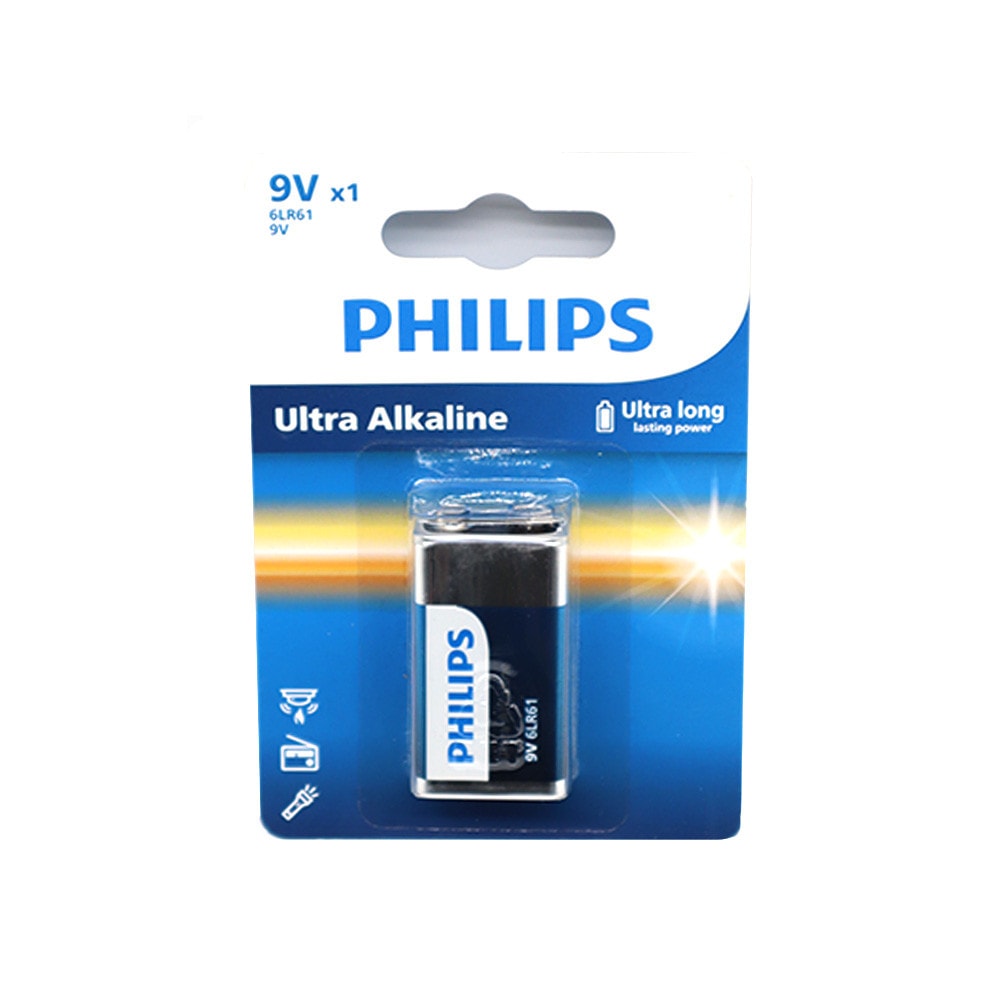 Philips Ultra Alkaline-batteri 6LR61 9V, 1 stk.