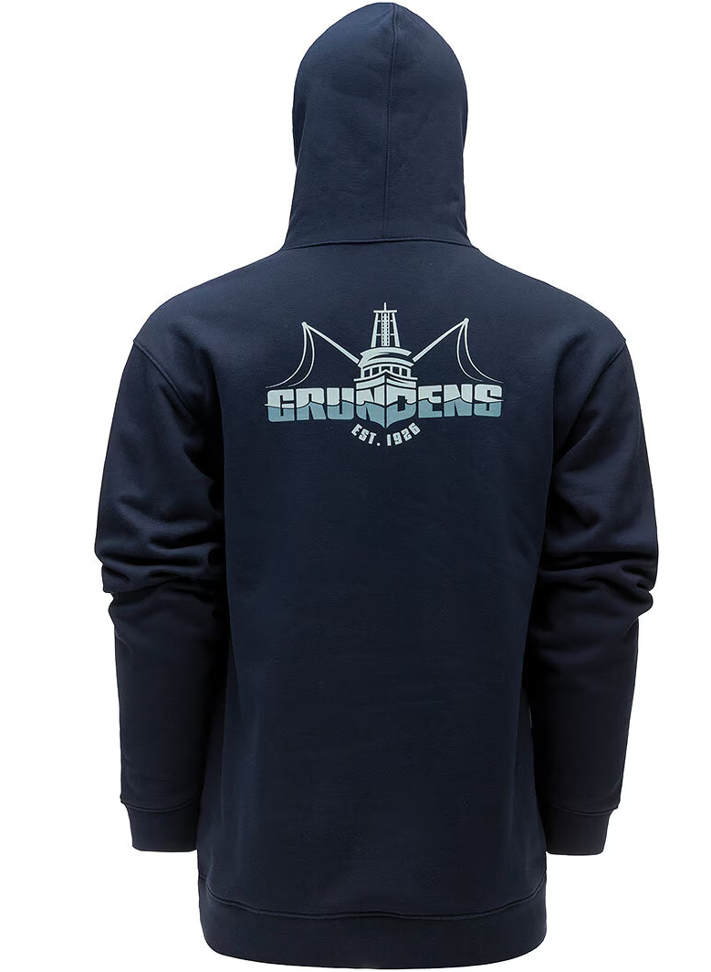 Grundéns Logo Boat Hoodie Dark Navy