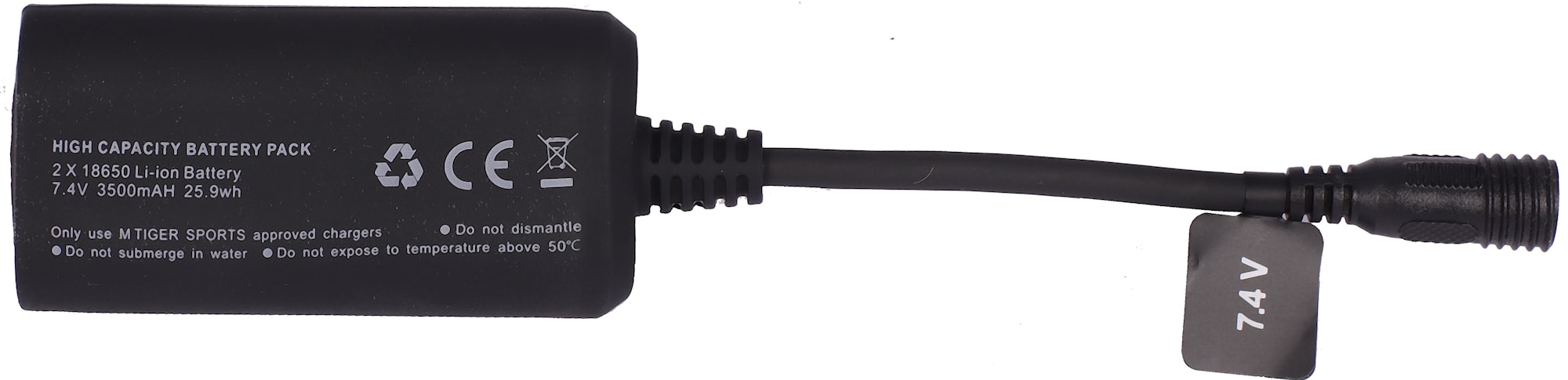 M-Tiger Battery-pack 7,4V, 3500 mAh 2-cell (2*18650)