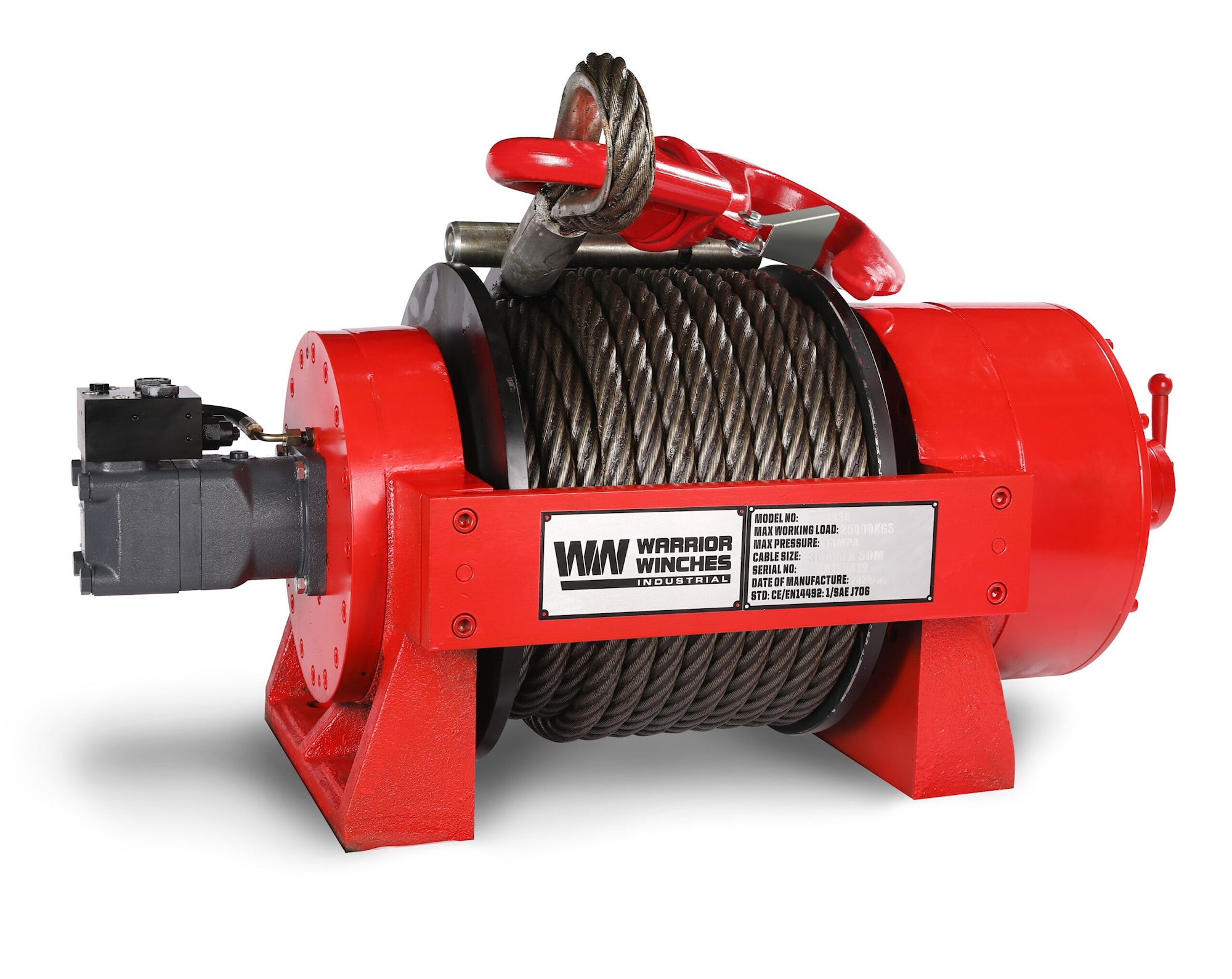 Warrior Winches Hydraulisk Vinsch JR 25 Industriell Hydraulisk Vinsch