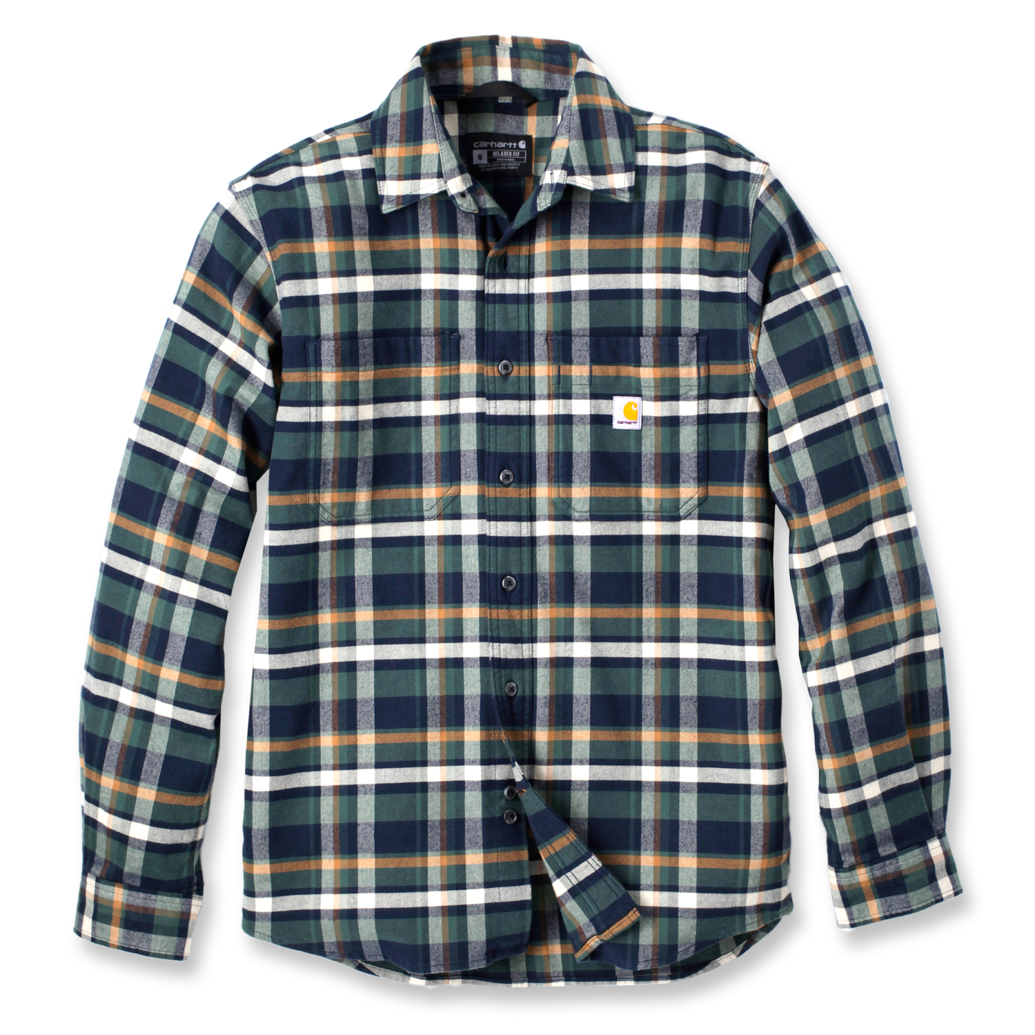 Carhartt rutete Flanellskjorte, Herre, Navy, XXL