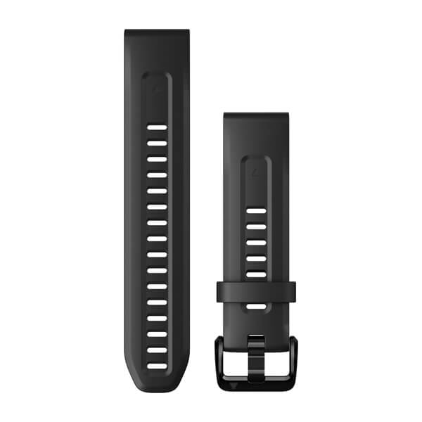 Garmin Fenix 5S/6S/7S 20 mm QuickFit kellon ranneke musta silikoni