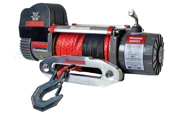 Warrior Winches Samurai V2 9500 Premium Vinsch - High Speed, 12V Armortek syntet
