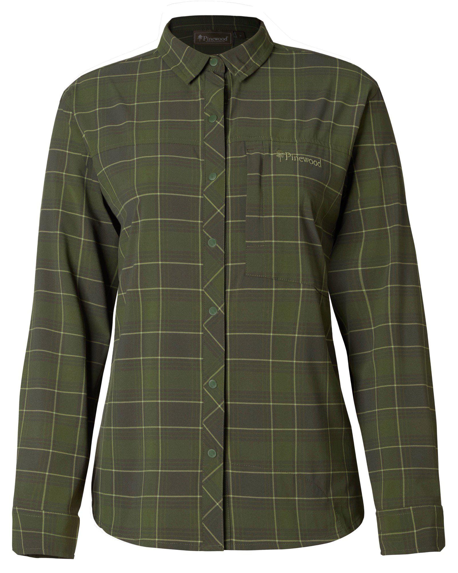 Pinewood Abisko Trekking Långarmad Skjorta Dam Moss Green