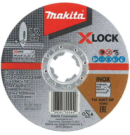 Makita Katkaisulaikka X-Lock, 125 x 1,2 mm X-Lock, 125 x 1,2 mm, Metalli, RST