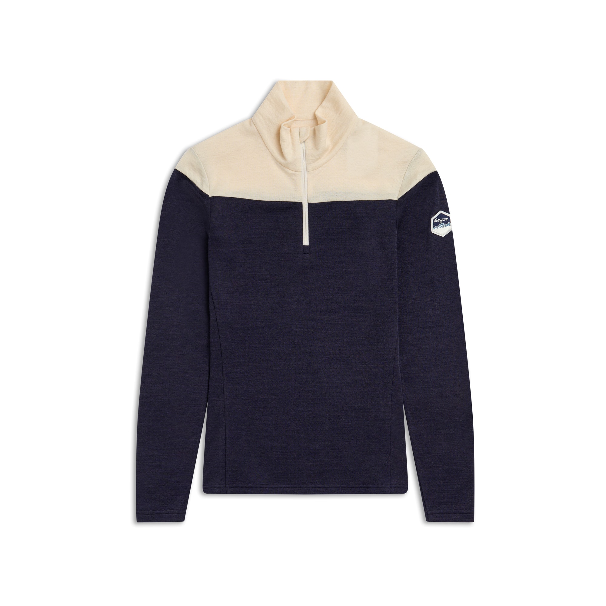 Bergans Inner:Dual Merino Half-Zip Ulltrøye Dame Dark Navy/Creme