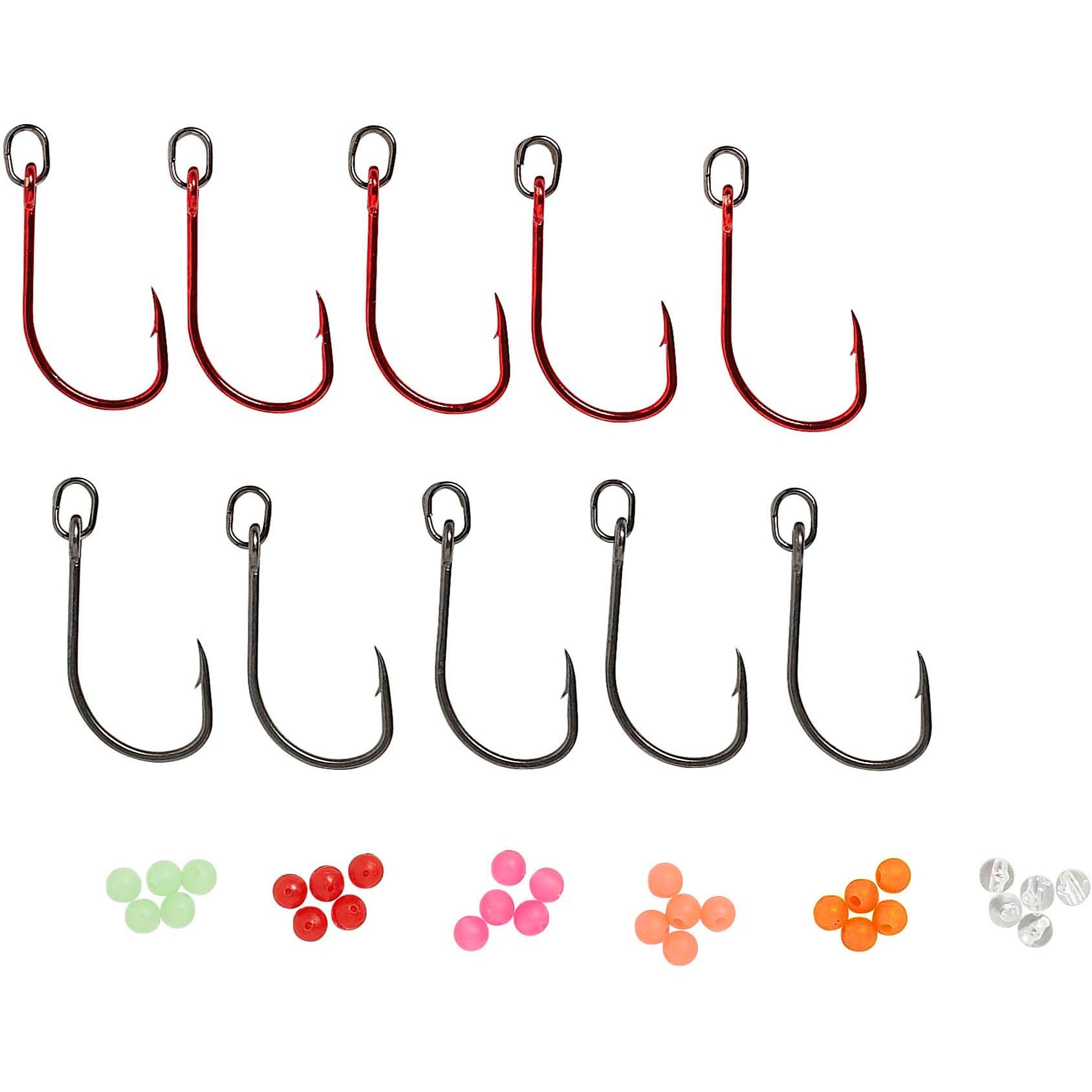 SG S1 Single Hook Red & Dark Grey Kit #4/0 10-pack