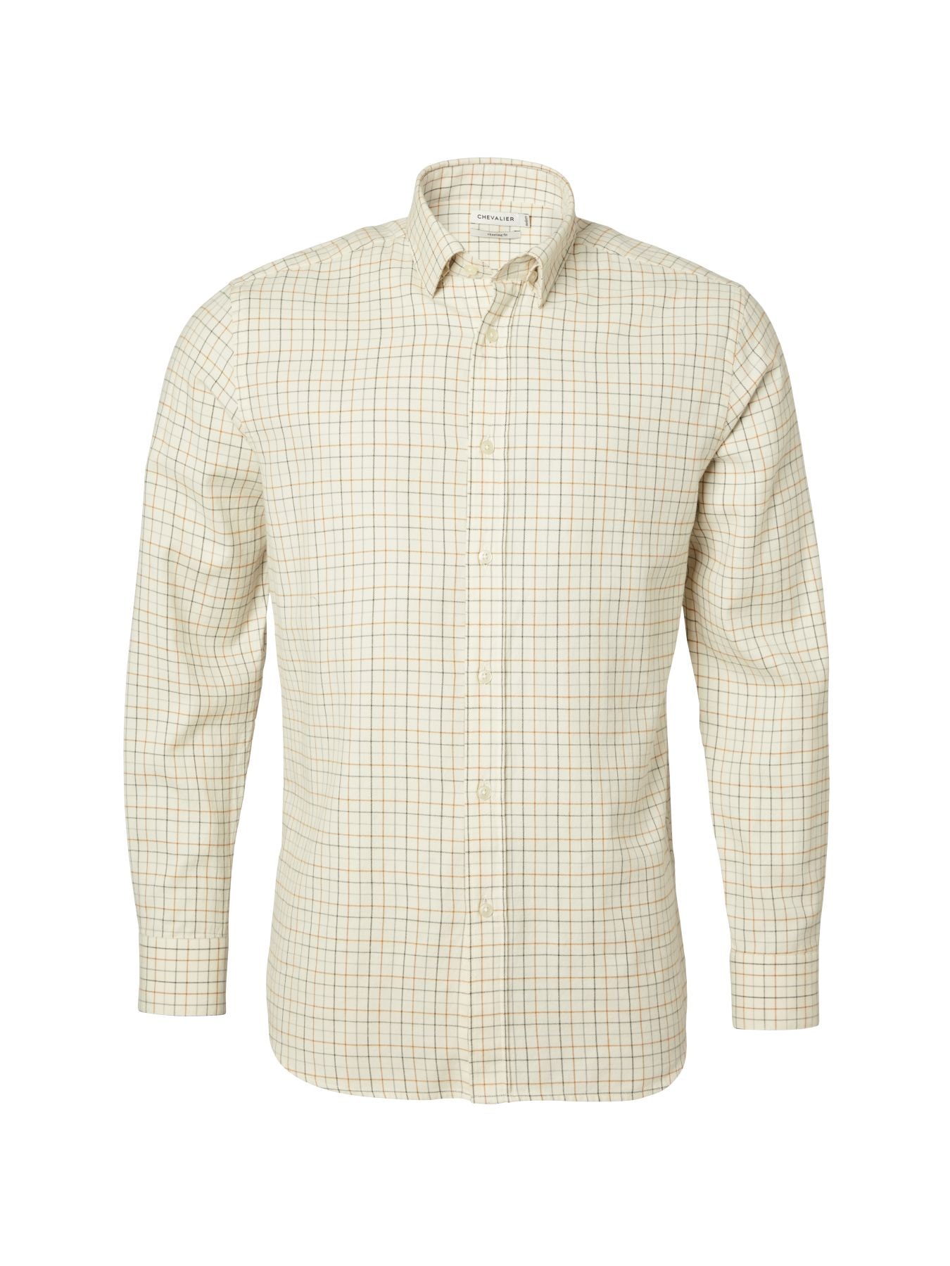 Chevalier Redway Shooting Fit Wool Shirt Men Cloudberry Yellow Tattersall 3XL