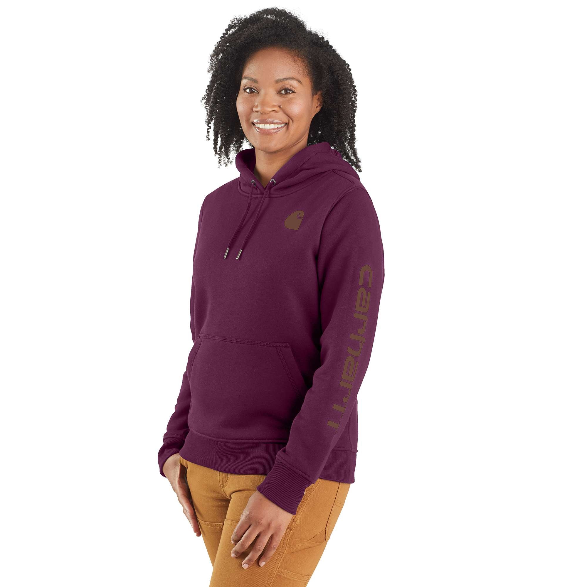 Carhartt Logo ærmegrafik Hoodie, Dame, Eggplant