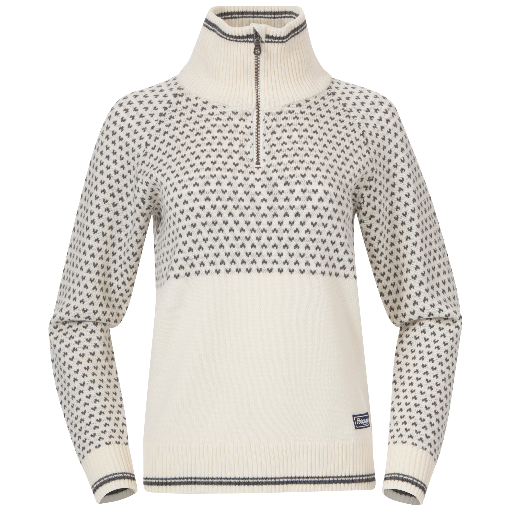 Bergans Alvdal Wool Half Zip Women Vanilla White/Solid Dark Grey