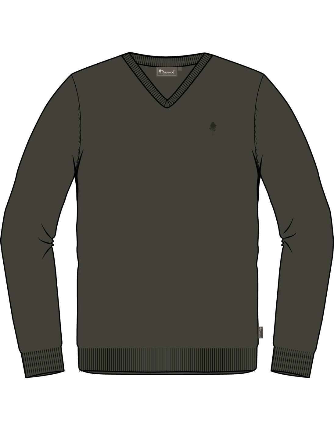 Pinewood Värnamo Merino Tröja Herr Dark Moss Green