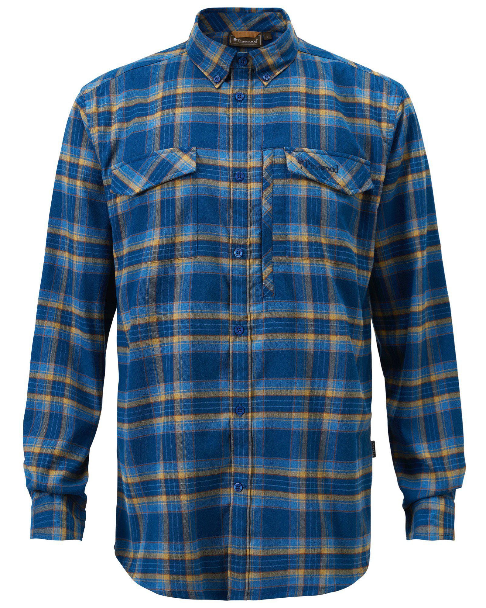 Pinewood Abisko Hiking Flannelskjorta Herr Dark Azur Blue