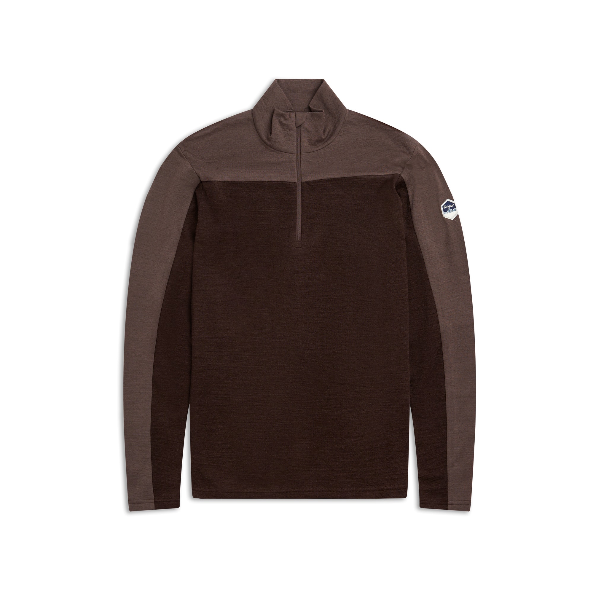 Bergans Inner:Dual Merino Half-Zip Aluspaita Miehet Dark Chocolate/Hot Cocoa