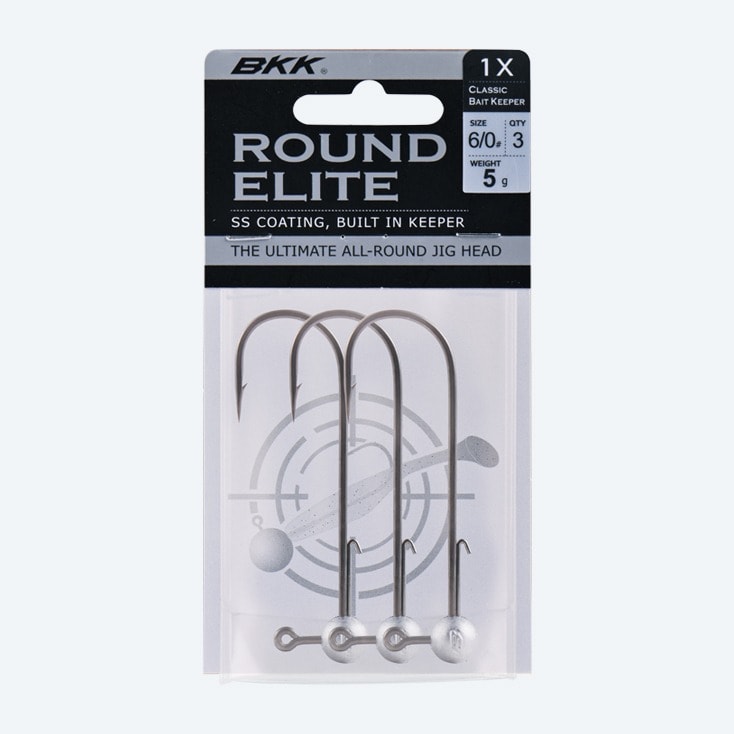 Jigköpfe Angeln BKK Jighaken Round Elite-Classic Bait Keeper – 3 Stück, Für Gummifische Auf Hecht, Zander, Barsch BKK Jigköpfe Mit Bait Keeper 25g 6/0# Für Gummifische